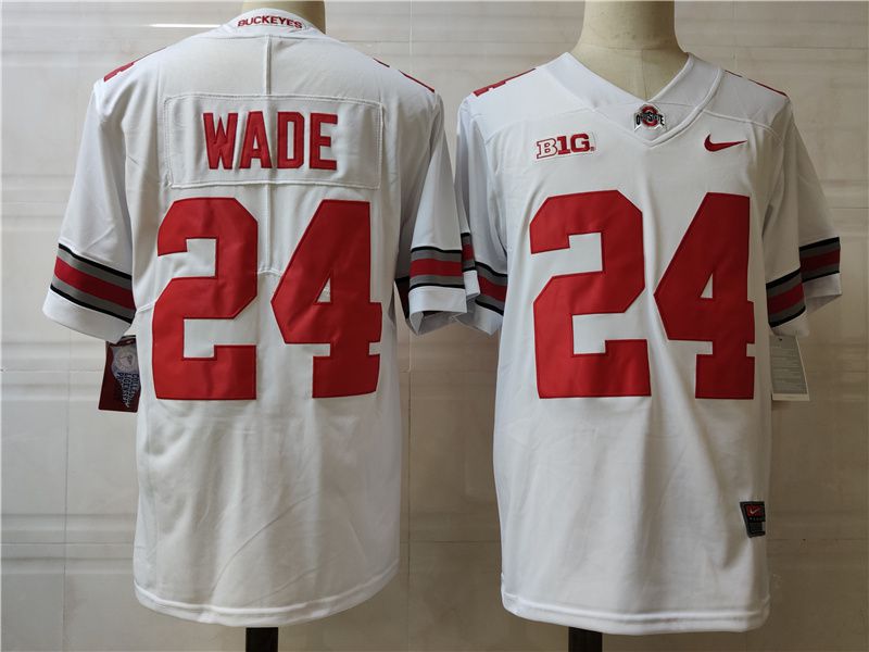 Men Ohio State Buckeyes #24 Wade White Nike 2025 NCAA Jersey